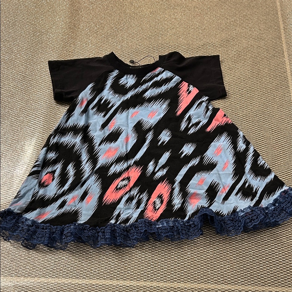 Stylish Black and Blue Patterned Dress